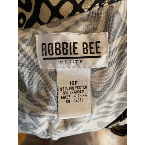Robbie Bee Geometric V-Neck Dress Size 16P - Picture 5 of 6